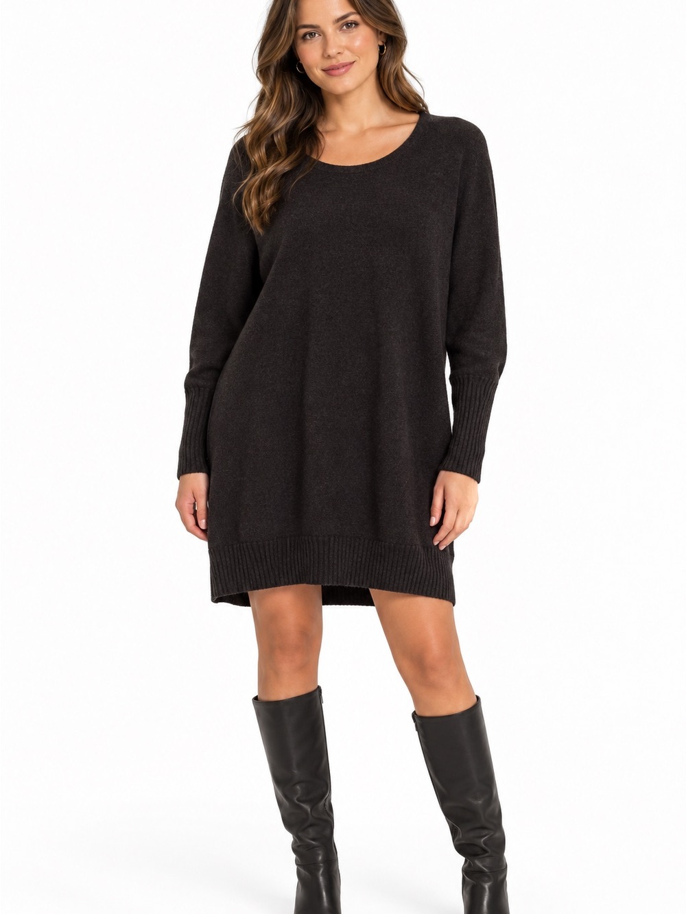 Bryn Walker Knit Sweater Dress in Dark Brown